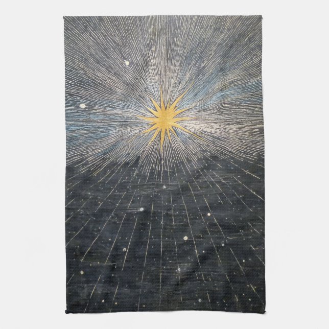 Paño De Cocina Estrella Amarilla Abstracta Explosión Mística Cele (Vertical)