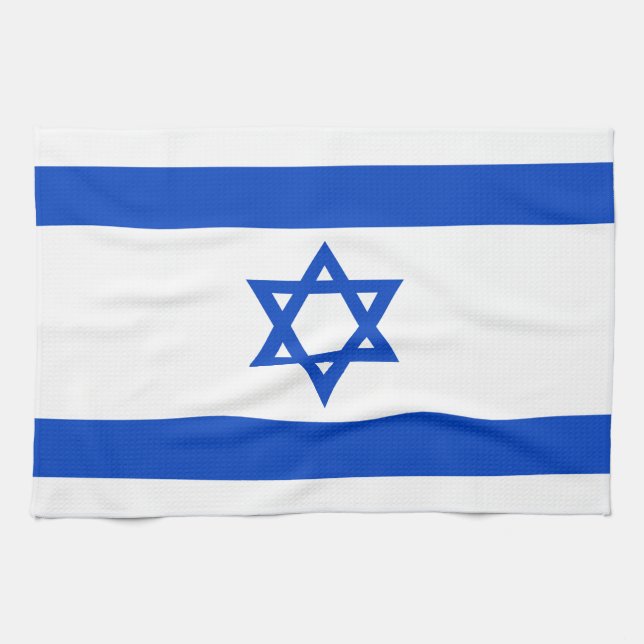 Paño De Cocina Estrella azul de la bandera de Israel Estrella de  (Horizontal)