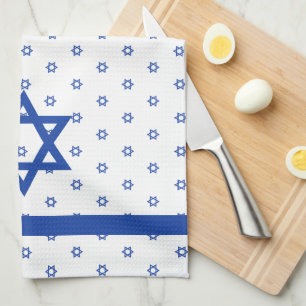 Paño De Cocina Estrella azul del azul y del blanco de David