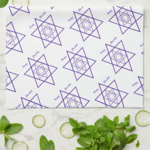 Paño De Cocina Estrella azul y blanca de David para Chanukah