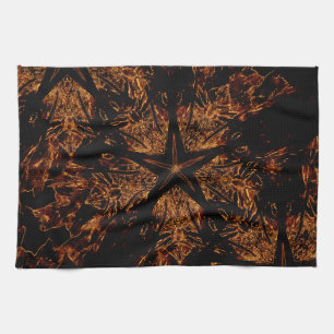 Paño De Cocina Estrella caleidoscópica oscura elegante de Brown