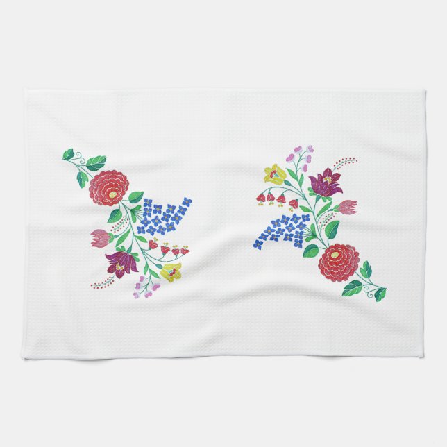 Paño De Cocina Estrella de flores de Kalocsai (Horizontal)