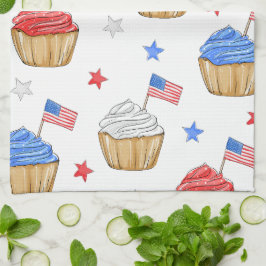 Paño De Cocina Estrella de la bandera azul blanca roja, pasteles