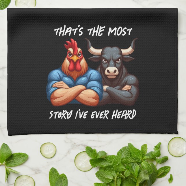 Paño De Cocina Estrella de los brazos plegados de Ox y gallo sin  (Doblado)
