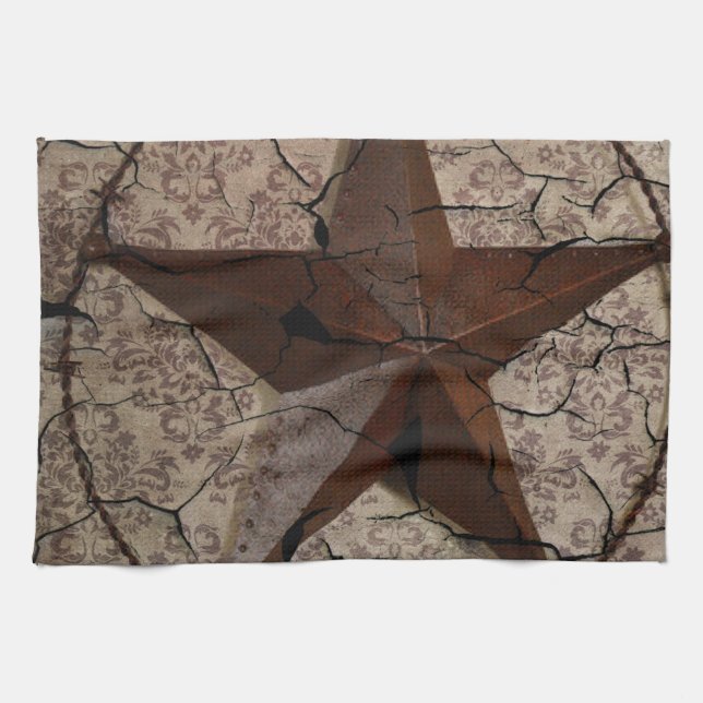 Paño De Cocina Estrella de Texas, primitiva del país occidental r (Horizontal)