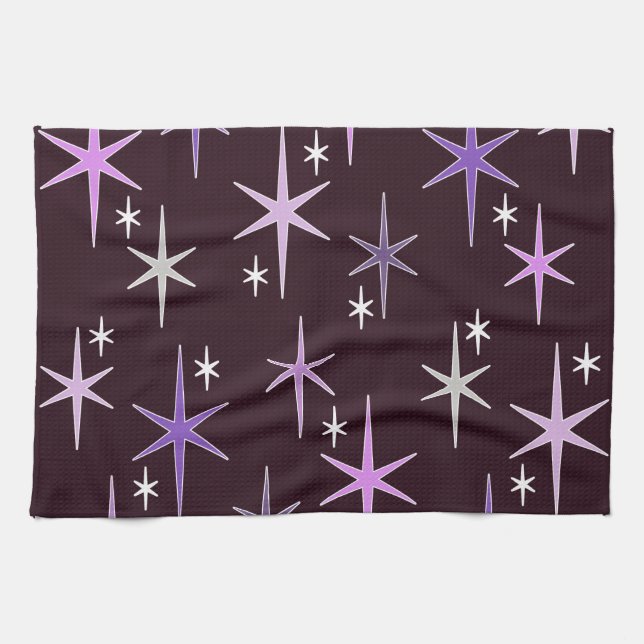 Paño De Cocina Estrella moderna de Mid Century Sky Purple (Horizontal)