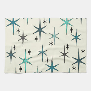 Paño De Cocina Estrella moderna de Mid Century Sky Turquoise