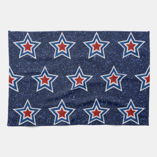 Paño De Cocina Estrella Roja, Blanca, Azul Brillante 4 de Julio