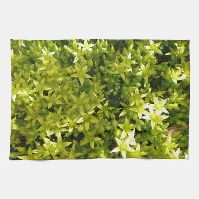 Paño De Cocina estrella verde como planta de flores (Horizontal)