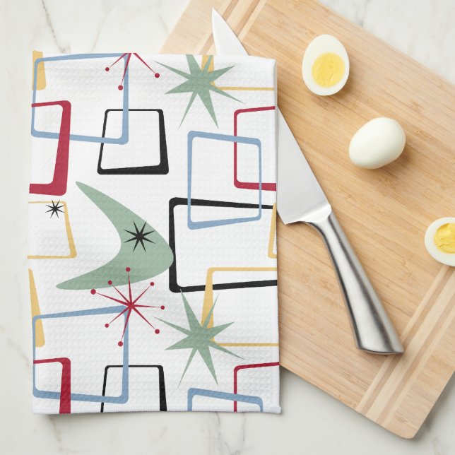 Paño De Cocina Estrellas atómicas divertidas Boomerang sobresale  (Doblado Cuarto)