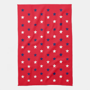 Paño De Cocina Estrellas azul marino rojo estrellas patrióticas e