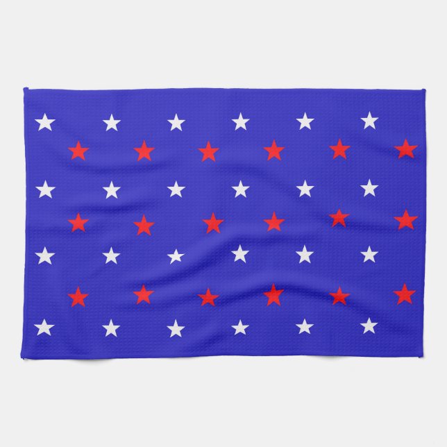 Paño De Cocina Estrellas blancas y rojas - Patrón de cielo estrel (Horizontal)