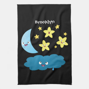 Paño De Cocina Estrellas de canto, personalizado de luna y nube