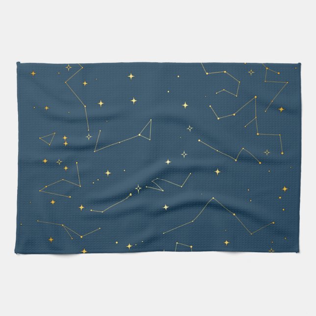 Paño De Cocina Estrellas de constelación celestial de la marina y (Horizontal)