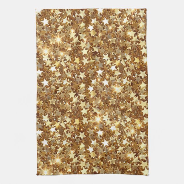 Paño De Cocina Estrellas de gafas de oro (Vertical)