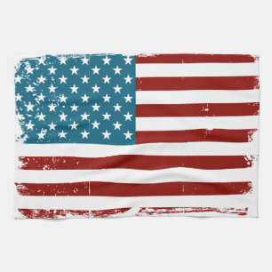 Paño De Cocina Estrellas de la Bandera Americana rayas azul blanc