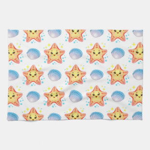 Paño De Cocina Estrellas de mar y conchas adorables
