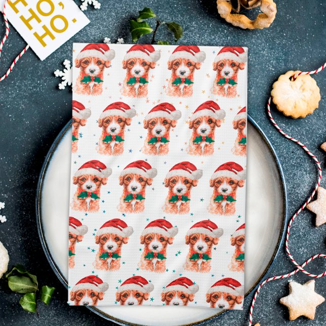 Paño De Cocina Estrellas de Navidad de la raza de perro Cavoodle (Subido por el creador)