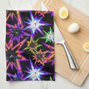 Paño De Cocina Estrellas en negro.