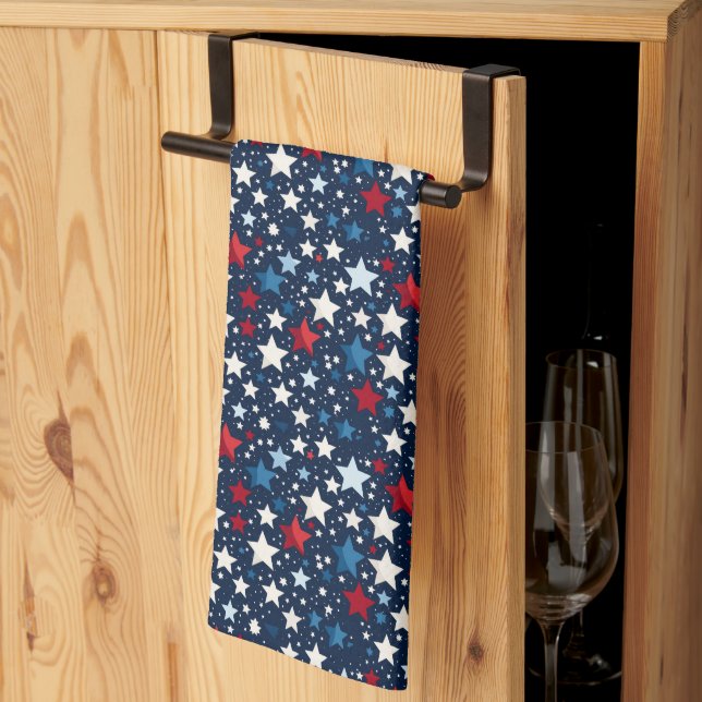 Paño De Cocina Estrellas Patrióticas  (Pliegue de tercios)
