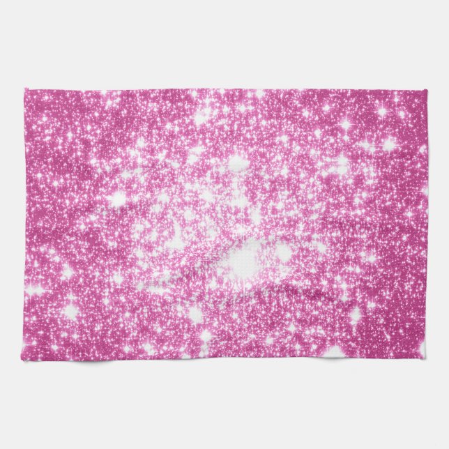 Paño De Cocina Estrellas rosas de Fuchsia (Horizontal)