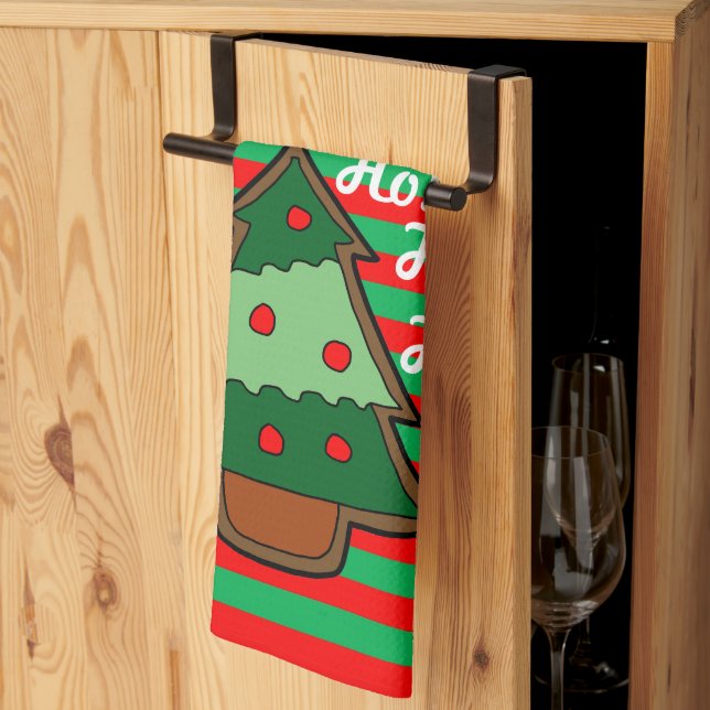 Paño De Cocina Estribos divertidos y árbol de Navidad (Pliegue de tercios)