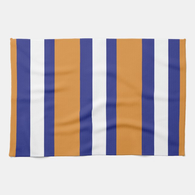 Paño De Cocina Estribos marrones, azules y blancos (Horizontal)