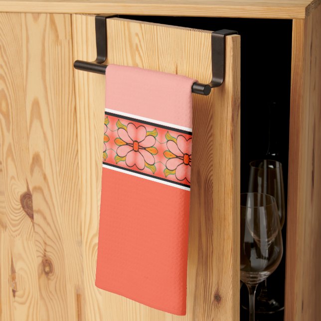 Paño De Cocina Estripa floral acentuada (Pliegue de tercios)