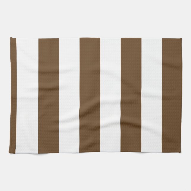 Paño De Cocina Estripas - Marrón blanco y oscuro (Horizontal)