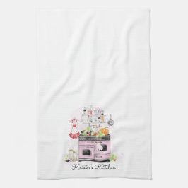 Paño De Cocina Estufa personalizada del rosa de la cocina