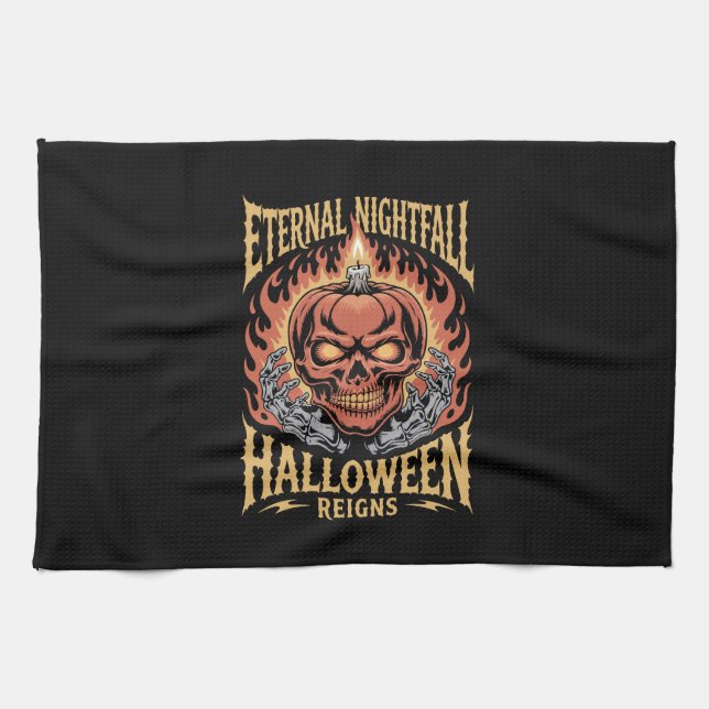 Paño De Cocina Eternal Nightfall Halloween Skull Pumpkin (Horizontal)