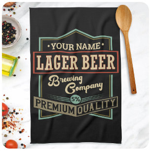 Paño De Cocina Etiqueta de Compañía Cervecera de Cerveza Lager Pe