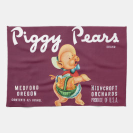 Paño De Cocina Etiqueta de cromatografía de fruta de época con pe