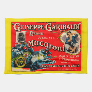 Paño De Cocina etiqueta de los macarrones de Giuseppe Garibaldi