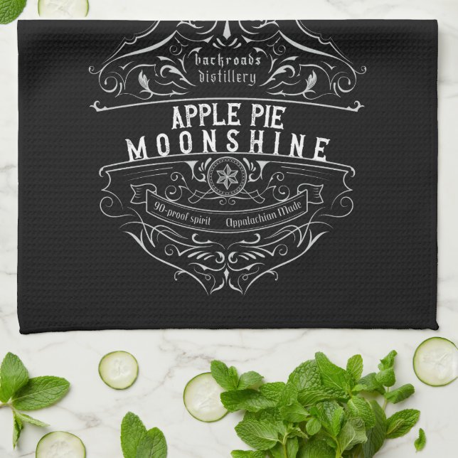 Paño De Cocina Etiqueta de Moonshine de Appalachia (Doblado)