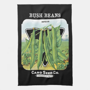 Paño De Cocina Etiqueta de paquete de semillas de alubias de Bush