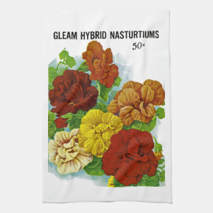 Paño De Cocina Etiqueta de paquete de semillas de Nasturtiums