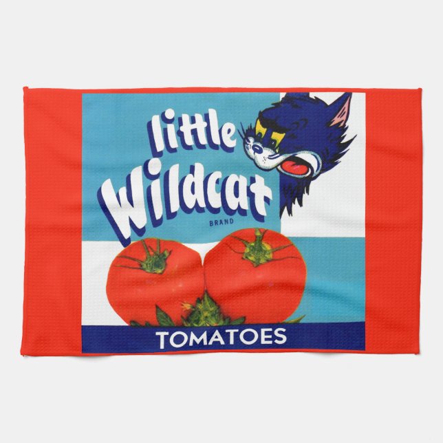 Paño De Cocina Etiqueta del cajón de tomates Wildcat (Horizontal)
