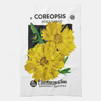 Paño De Cocina Etiqueta del paquete de la semilla del Coreopsis