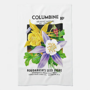Paño De Cocina Etiqueta del paquete de semillas de flores de colu