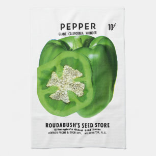 Paño De Cocina Etiqueta del paquete de semillas de Pepper