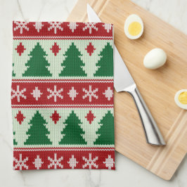 Paño De Cocina Evergreens & Snowflakes Knit