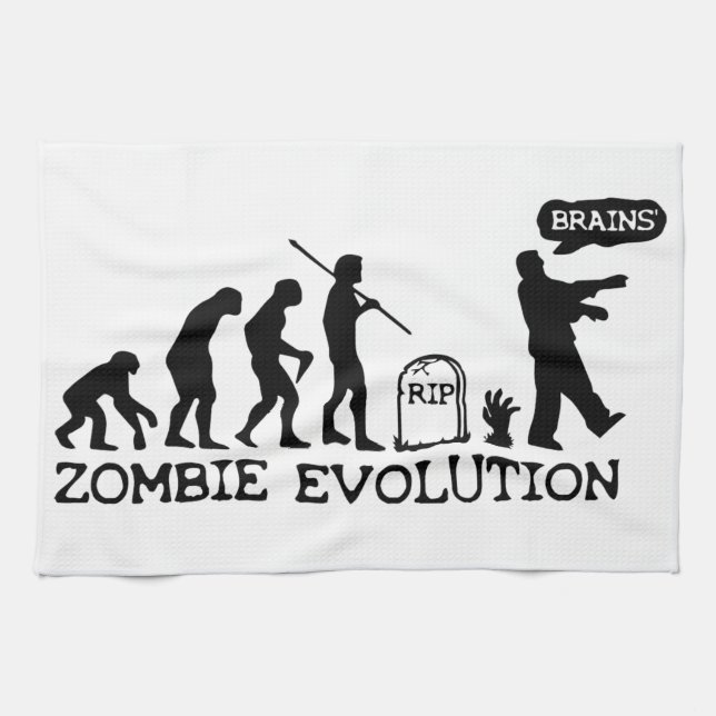 Paño De Cocina Evolución del zombi (Horizontal)