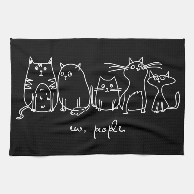Paño De Cocina Ew, People Funny Meowy Cat Aovers (Horizontal)
