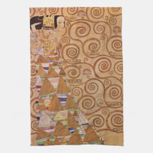 Paño De Cocina Expectación de Klimt Arte Nouveau Victoriano Antig