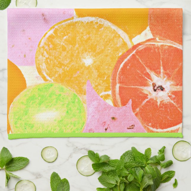 Paño De Cocina Explosión de fruta colorida (Doblado)