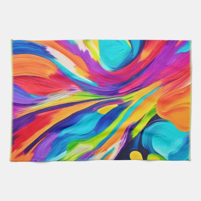 Paño De Cocina Explosión energética vibrante (Horizontal)