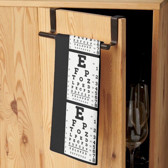 Paño De Cocina Eye Chart Optometrist (Pliegue de tercios)