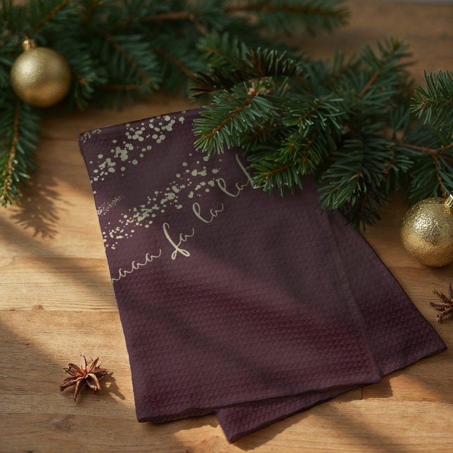 Paño De Cocina Fa La Magical Gold Sparkle Navidades Carol (Fa La La Magical Gold Sparkle Christmas Carol Kitchen Towel)