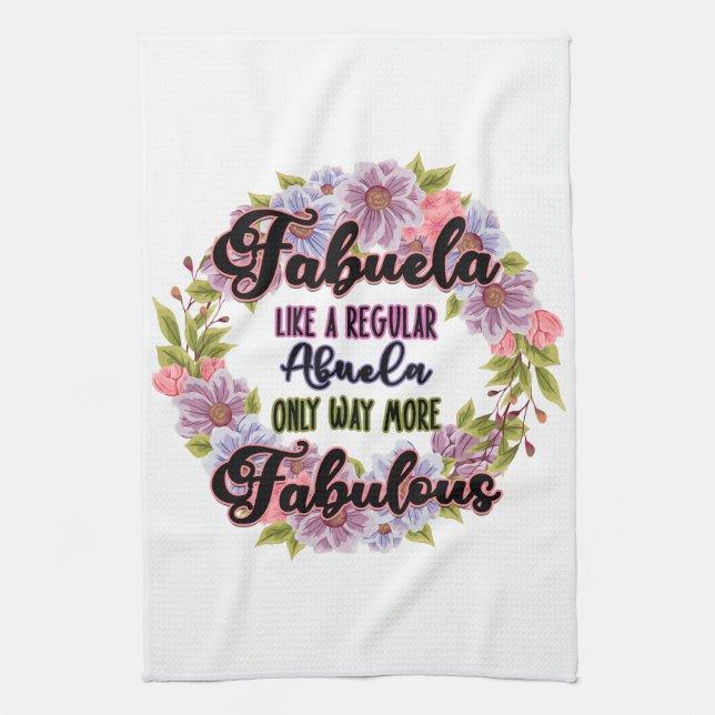Paño De Cocina Fabuela Como Un Abuela Regular Sólo Muy Fabuloso (Vertical)